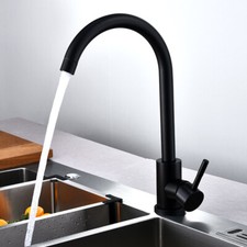 Modern Faucet Black Matt Kitchen Modern Mixer Tap Single Lever Swivel Spout