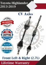 New OE Front CV Axles For 2013-2019 Toyota Highlander 2.7L Lifetime Warranty