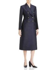Lanvin B8511 Womens Navy Double Breasted Coat Size 40
