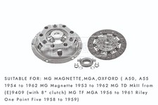 MG TF MGA Clutch Kit 3in1 Borg and Beck 1500CC 1600CC MK2 1953 - 1962