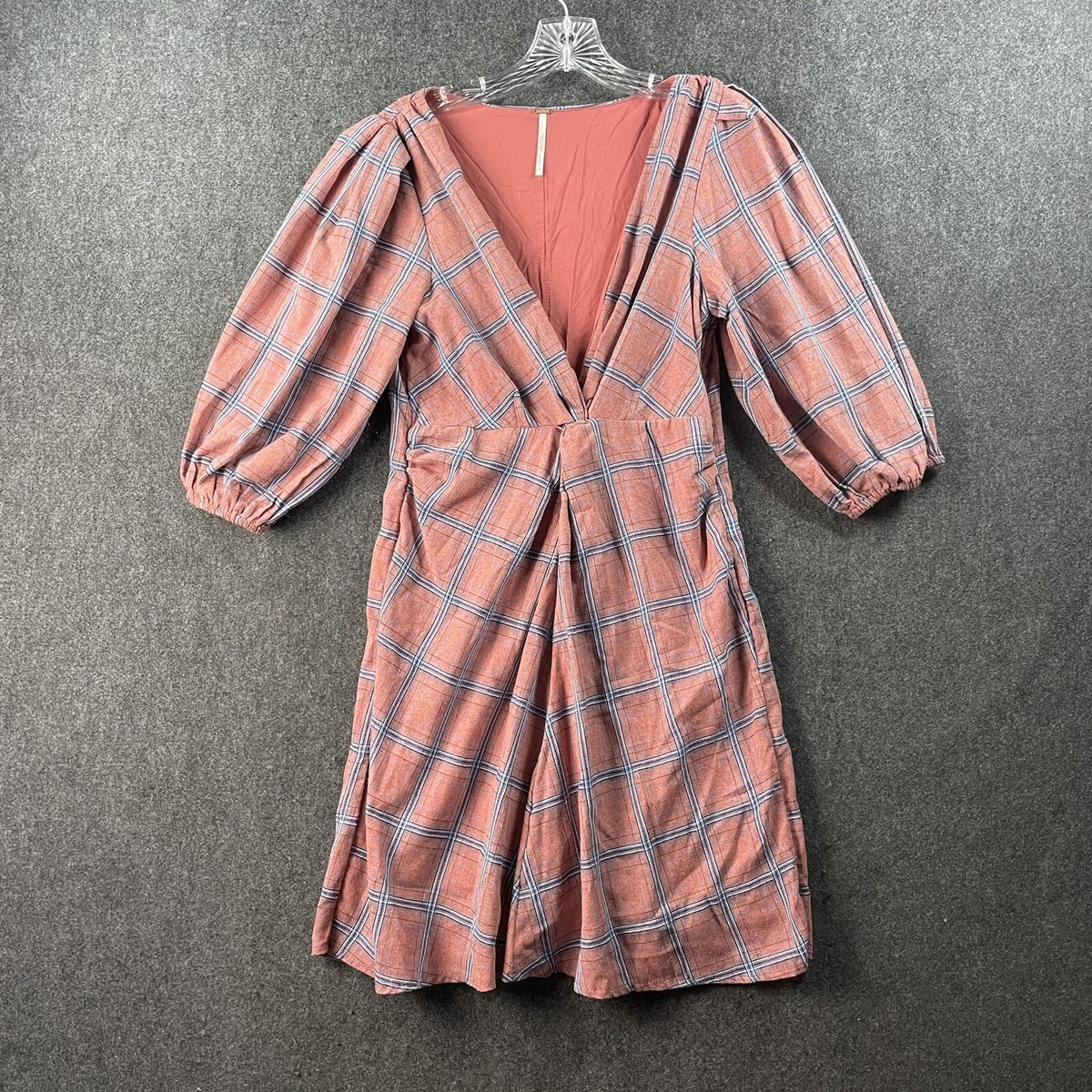 free people blue plaid dress Free People Eight Days A Week Long Sleeve Plaid Shirt Dress Blue XS   Baystate Boutique & Consignment