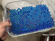 416 Cobalt Blue Sky Clear Vintage Glass Marbles Game Decor Decorative Shooters