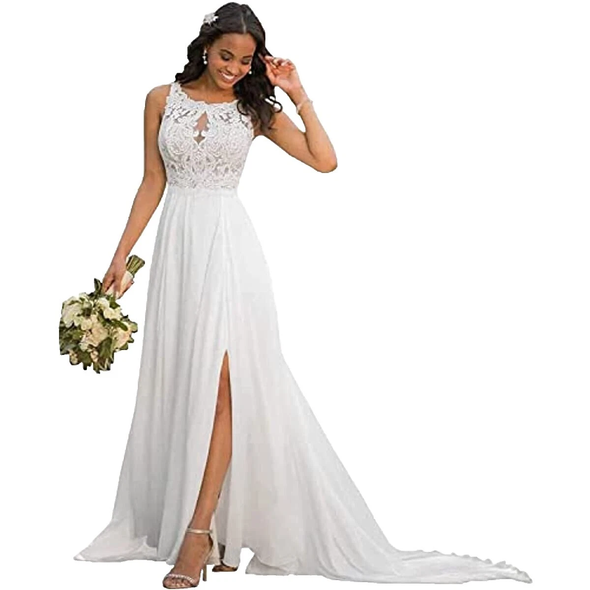 Vestido de playa multicolor Chifón Vestidos de novia