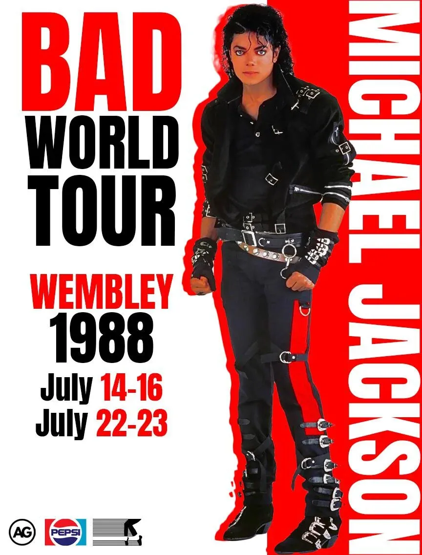 Michael Jackson Bad World Tour 1998 - Vintage Music Poster A4 A3 A2 A1 No  0002