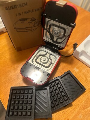 waffle maker, auertech brand, 2 in 1 sandwich maker