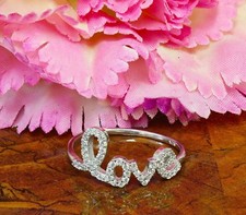 Love Stylish Style Ring 1ct Round Cut Simulated Diamond 14k White Gold Plated