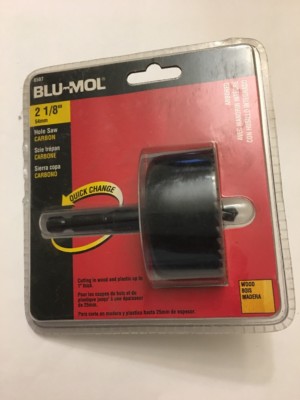 Vintage BLU-MOL Quick Change 2-1/8'' (54mm) One Piece Wood Hole Saw Carbon