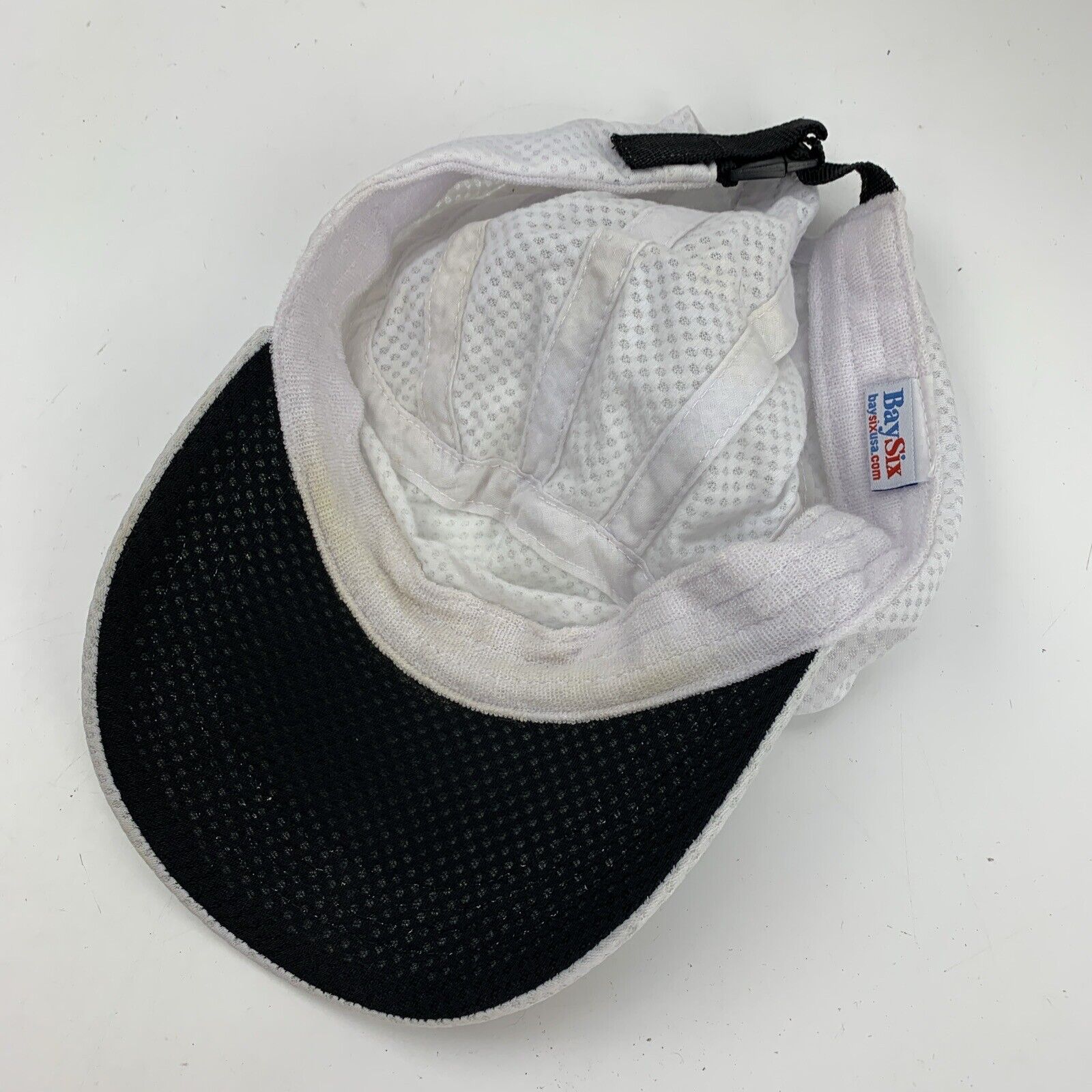 Bay Six White Running Ball Cap Hat Adjustable Bas… - image 5