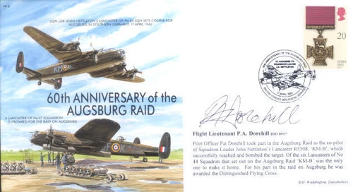 MF2 WW2 WWII Lancaster Nettleton VC RAF cover signed DOREHILL DSO DFC