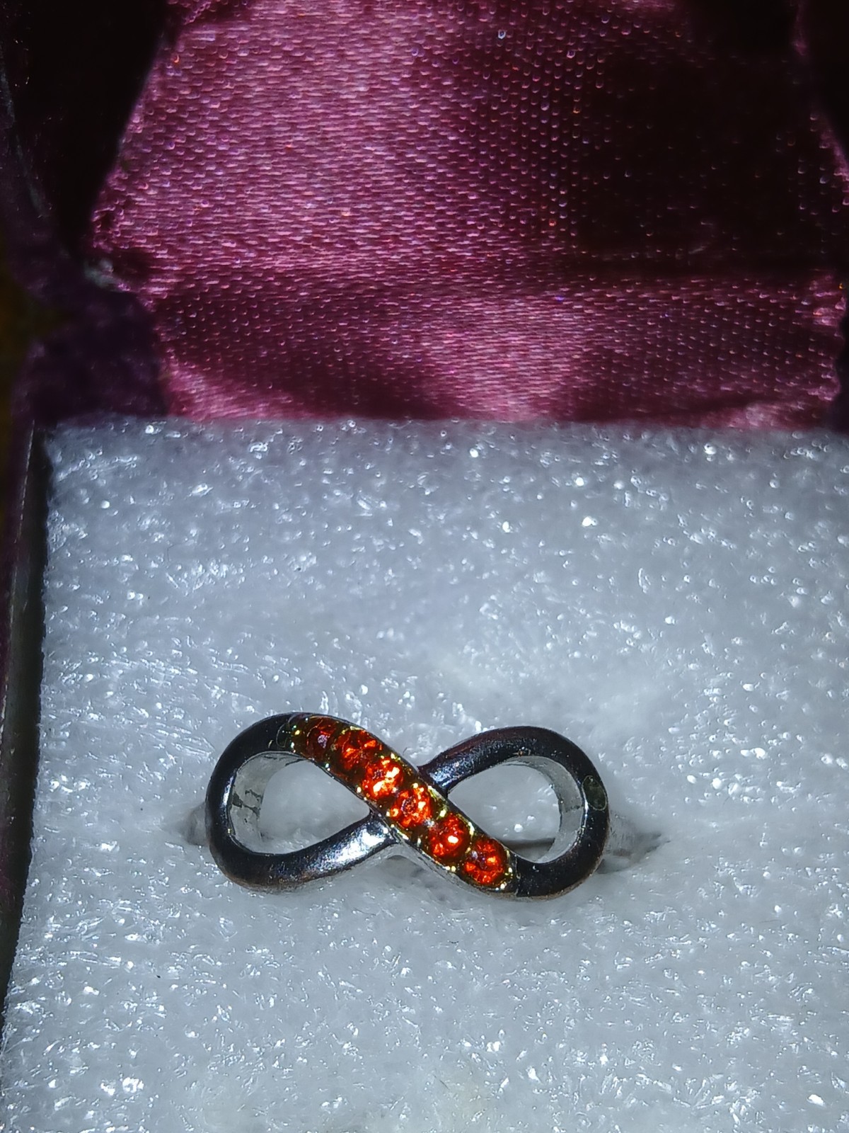 Created Ruby Infinity Ring in Sterling Silver - image 10