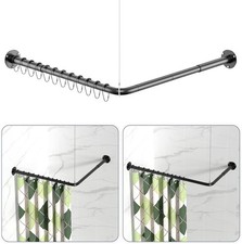 L Shaped Shower Curtain Rods Adjustable 23''-69'' X 23''-69'' Corner Shower Rod