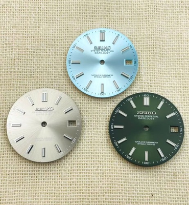 #ad 28.5mm Watch Dial Blue Green Luminous For Seiko NH35 NH36 Movement Diary Dials $22.80