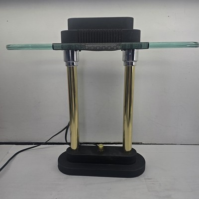 Vintage Banker Desk Table Lamp Robert Sonneman George Kovacs Style Halogen Brass
