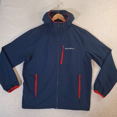 Eddie Bauer First Ascent Sandstone Backbone Grid Hooded Fleece Jacket Navy XL