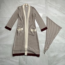 Vintage Medici Fabric Robe Cap Women s Striped Italy Pockets