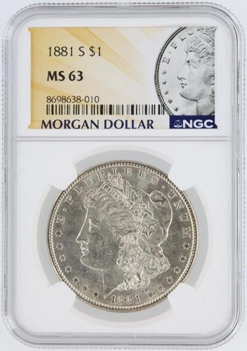 1881-S Morgan Silver Dollar NGC MS63 S$1 San Francisco Minted No Reserve