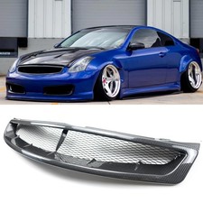 Front Bumper Mesh Grille For Infiniti G35 Coupe 2003-2007 Jdm Carbon Fiber Print