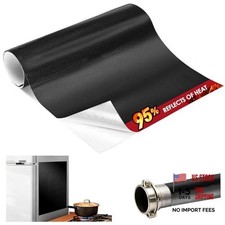 Aluminum Heat Shield Wrap - Reflects 95% of Radiant 12" x 40" x 0.02" Black