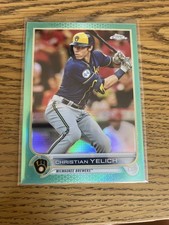2022 Topps Chrome #210 Christian Yelich Aqua Refractor #/199