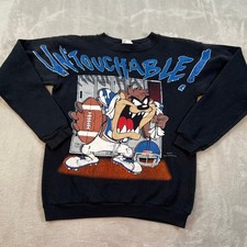 Vintage 1996 Looney Tunes Taz Football Sweatshirt Unisex Size XL Untouchable USA