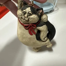 The Stone Bunny Inc Christmas Angel Kitty Cat Ornament Resin By Telle M Stein 4”