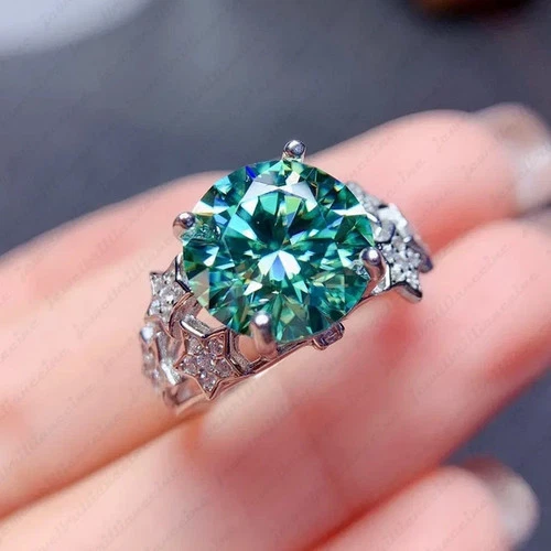 1.70Ct Round Cut Lab Created Emerald Women's Wedding Ring 14K White Gold Plated