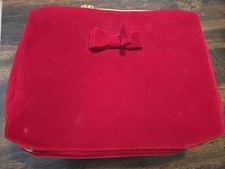 Estee Lauder Red Velvet Cosmetic Makeup Bag Train Case 13 X 10"
