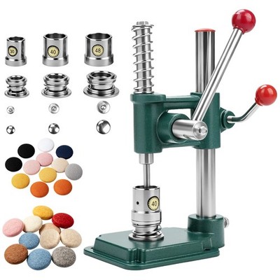 DIY Fabric Button Maker Machine Kit w/ 300pcs Buttons 3 Molds 15/25/30mm Craft