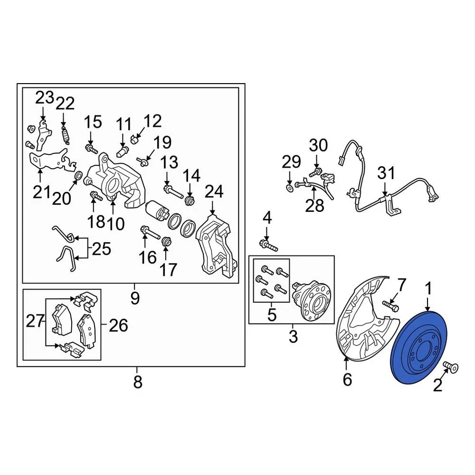 For Hyundai Elantra GT 2013-2020 Hyundai 584113X300 Rear Disc Brake Rotor Foto 4 de 4
