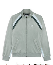 SERGIO TACCHINI Banda Velour Track Jacket- Slate Gray