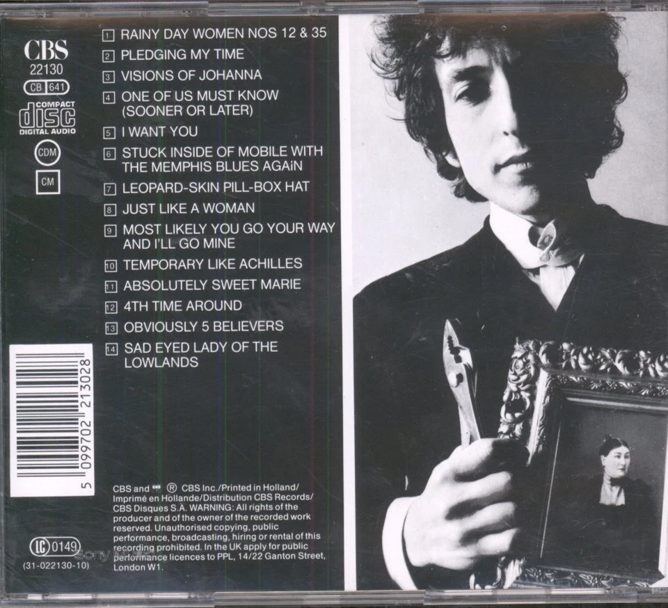 Bob Dylan Blonde On Blonde CD Europe Columbia 1992 reissue CD. DADC Austria - Bild 2 von 2