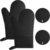 Ofenhandschuhe Silikon HitzebestäNdig Set Mit 2 Topflappen KüChe Grillen