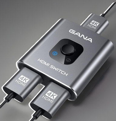 HDMI Switch 4k@60hz Splitter, GANA Aluminum Bidirectional HDMI Switcher 2 in 1