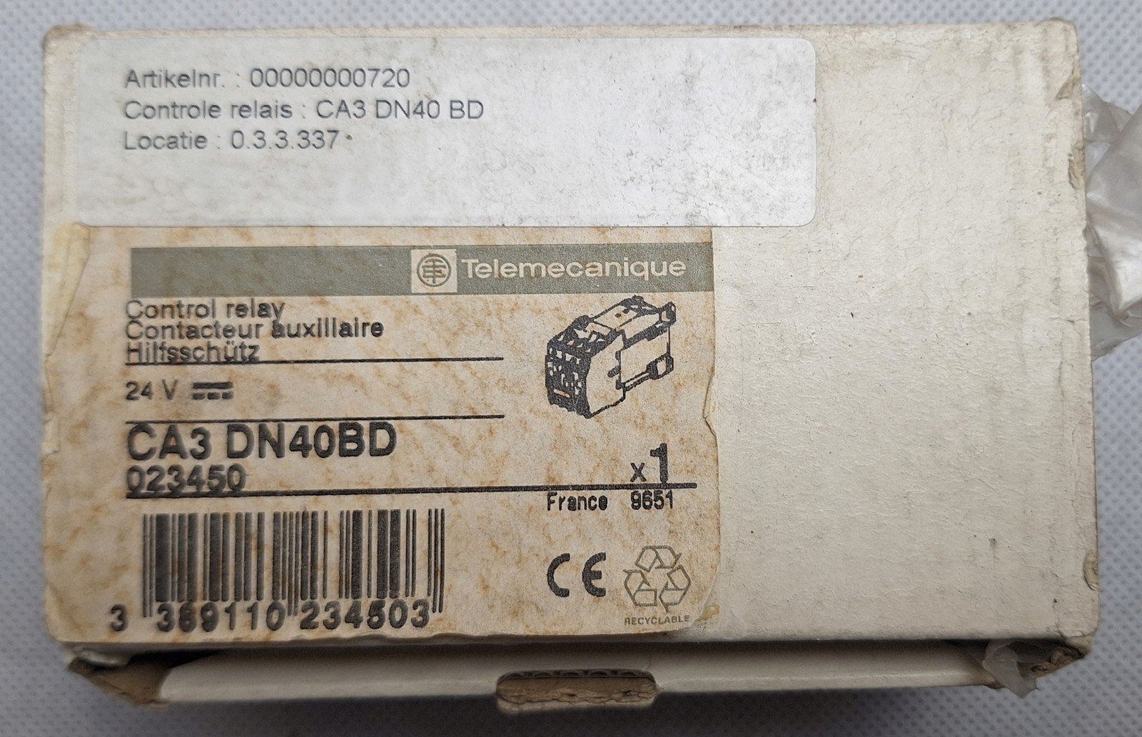 Telemecanique CA3-DN40BD Auxiliary Contact Block 1pc