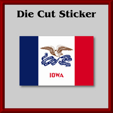 Iowa State Flag Sticker  Waterproof, Die-Cut, Printed Vinyl Decal for Laptops