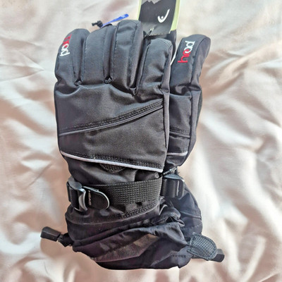 HEAD Boys Large Insulated Winter Ski Snow Gloves Adjustable Wrist Strap New