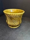 Vintage Floralline 410 USA McCoy Planter Brown Drip Glaze Mid Century Ribbed Pot