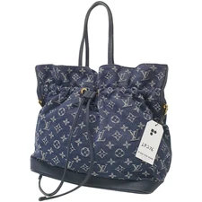 Authentic Louis Vuitton Neofull MM Denim M40869 Without Shoulder Strap LF276