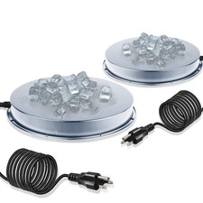 Chicken Water Heater 2-Pack, 110W Thermostat Heated Poultry Waterer Base Winter