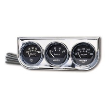 Autometer 2349 Autogage Black Oil Water Volt Chrome Console Autometer 2349 Autogage Black Oil Water Volt Chrome Console