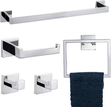 Bathroom Hardware Accessories Set Polished Chrome Towel Bar Sets Stainless Steel