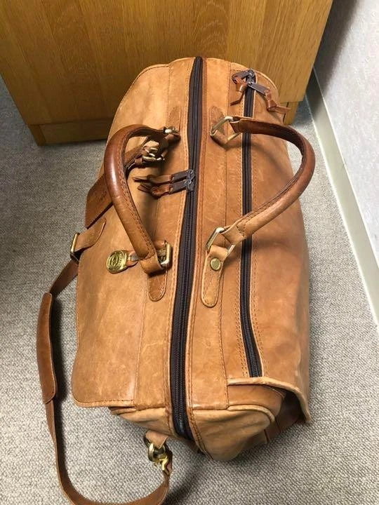 Auténtico bolso de hombro Brooks Brothers Boston de lona de cuero marrón informal para hombre Foto 3 de 4