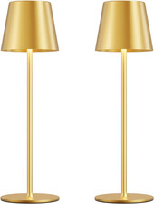 Cordless Table Lamp Rechargeable Gold - KK 2 Pack 5000Mah Battery Operated Lamp