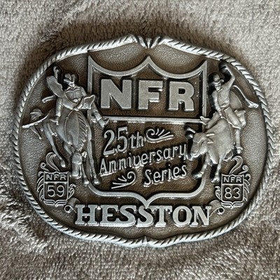 1983 Hesston National Finals Rodeo Vintage Belt Buckle Western Cowboy Cowgirl