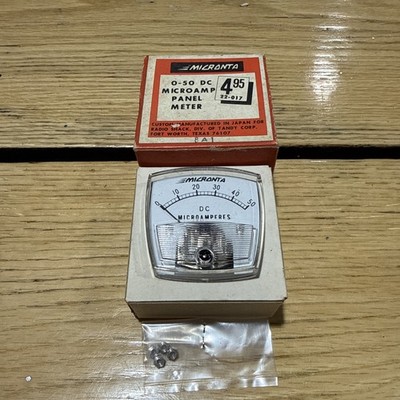 NOS Micronta 0-50 DC Microamp Panel Meter Radio Shack Tandy