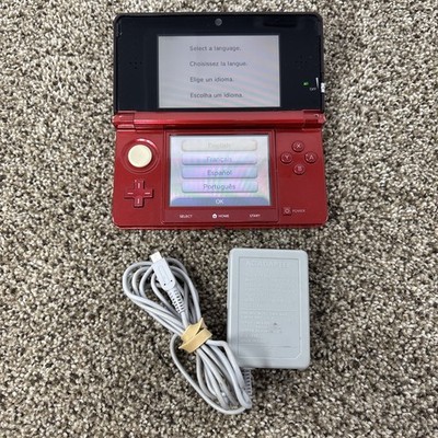 Nintendo 3DS Handheld System Red With Charger Tested Working