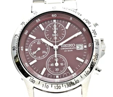[N MINT] SEIKO 7T92-0DW0 Chronograph Wine RED Dial Quartz Men's Watch