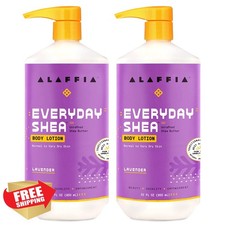 Alaffia Shea Body Lotion Lavender Lemongrass 2x32oz Dry Skin