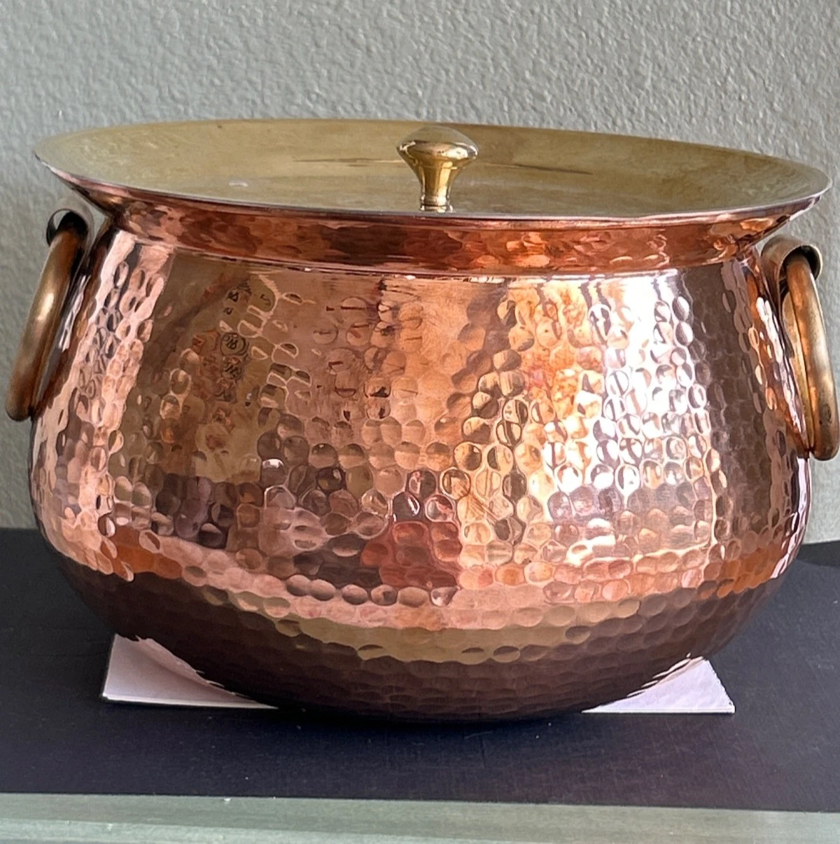 9" P TAL Copper Dutch Oven 3.6Qt Stew Pot with Ayurvedic Health Benefits