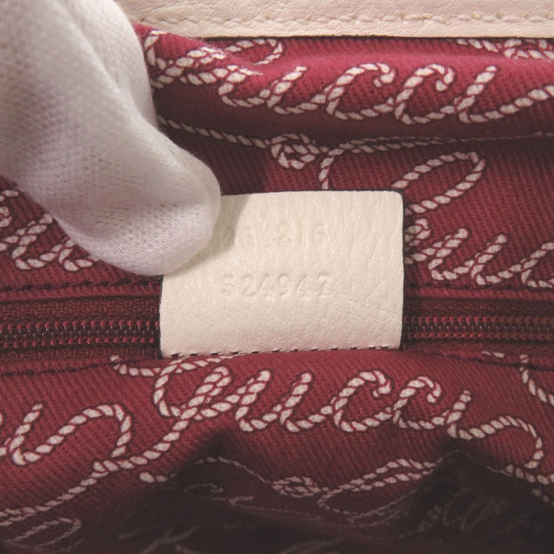 Gucci Canvas Tote Bag Wine Red White Used Women’s 35cm x 22.5cm thumbnail 10